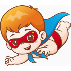 超人婴儿卡通人物图标元素