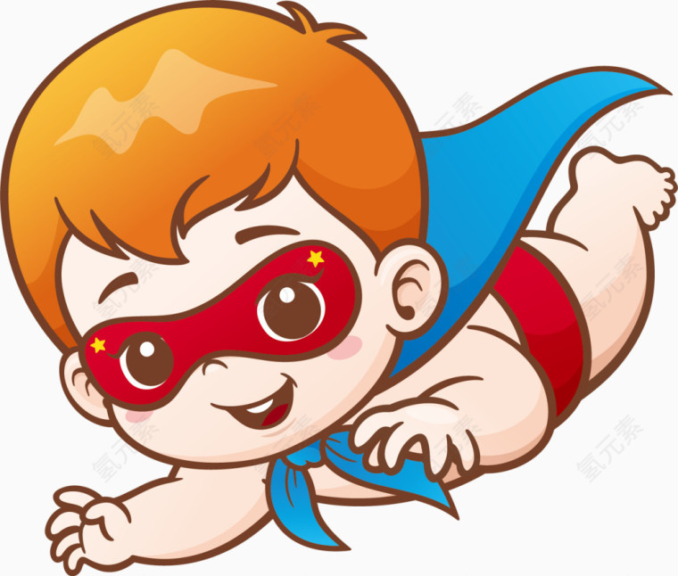 超人婴儿卡通人物图标元素