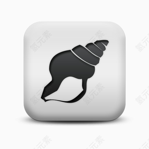 不光滑的白色的广场图标动物动物海贝Animals-Icons