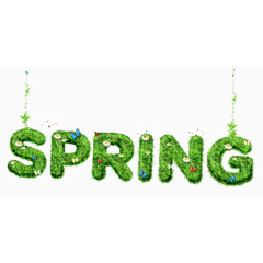 春季 上新 spring 英文 绿色植物