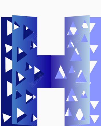 折叠镂空字母H下载