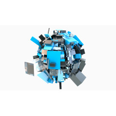 蓝色高科技机械球体概念设计