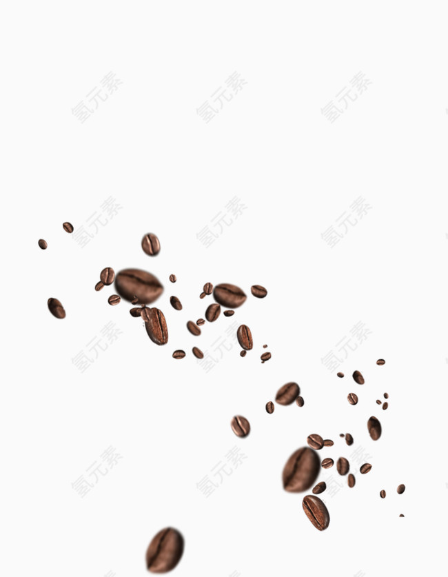 分散的咖啡豆