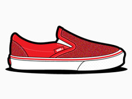货车闪闪发光的红色的鞋van-slip-ons-shoes-icons