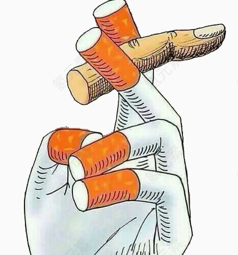 烟的手夹着手指