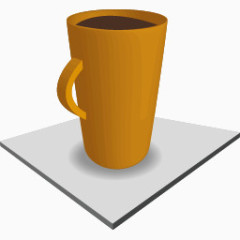 橙色咖啡杯
