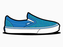 货车闪闪发光的蓝色的鞋van-slip-ons-shoes-icons
