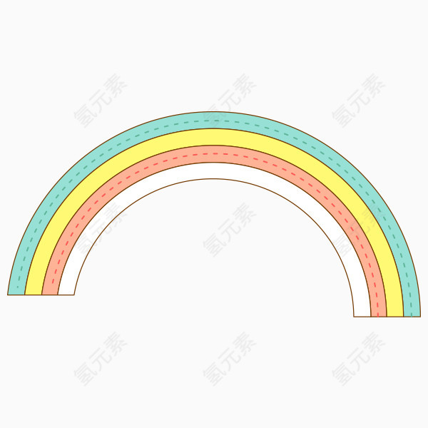 卡通手绘美丽彩虹png图片