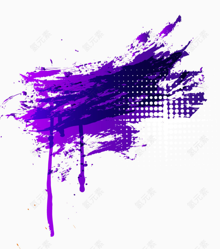 彩绘紫色笔墨