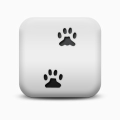 不光滑的白色的广场图标动物爪子打印Animals-icons