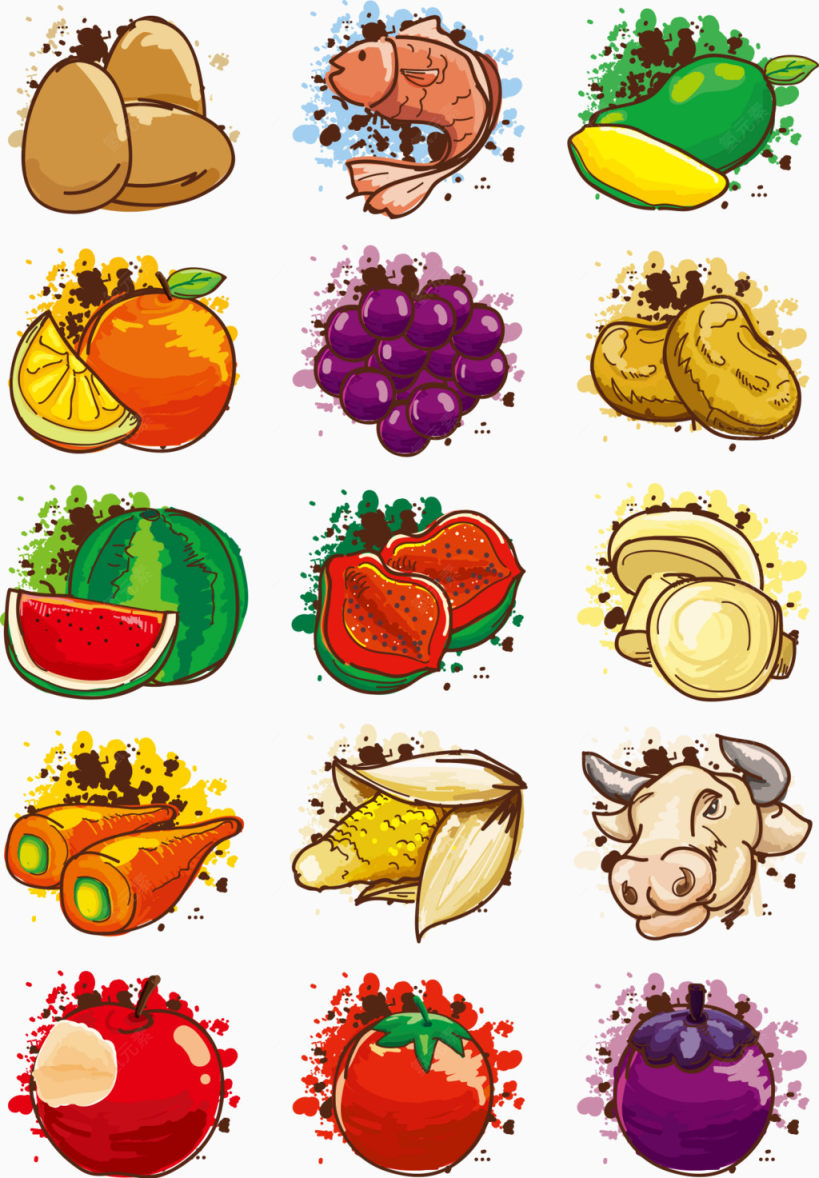 蔬菜水果彩绘下载