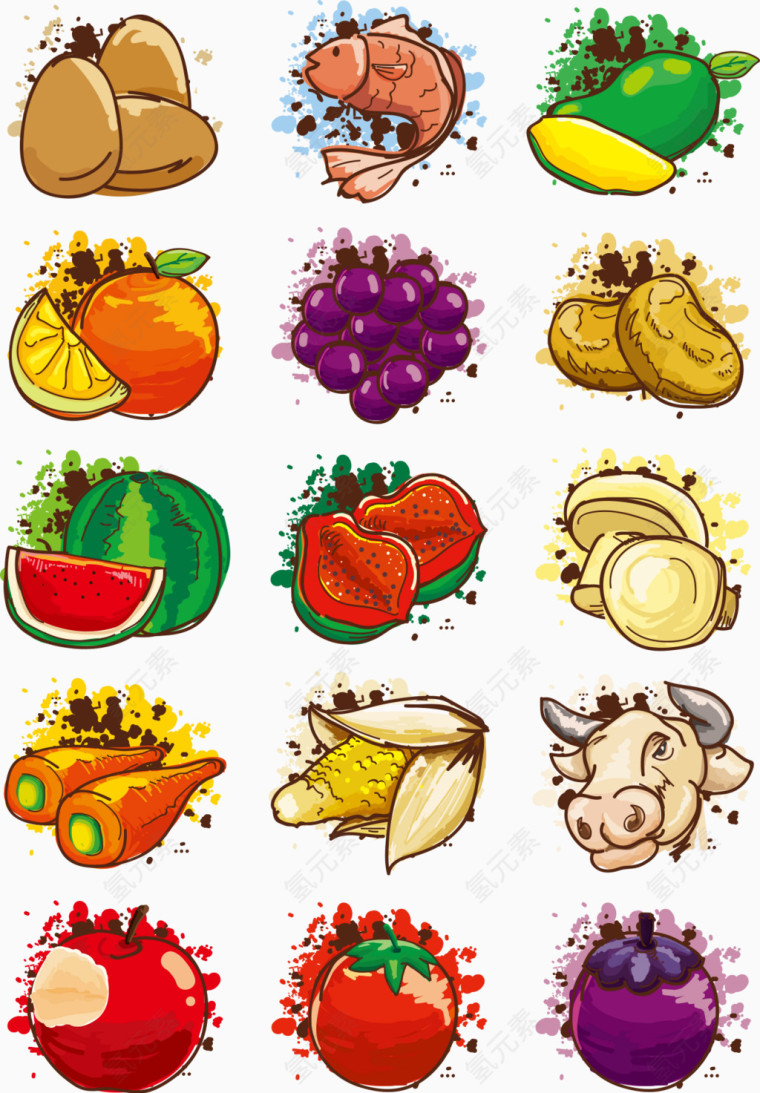 蔬菜水果彩绘