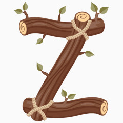 卡通树枝可爱英文字母Z
