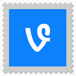 葡萄树Postage-stamps-style-social-media-icons