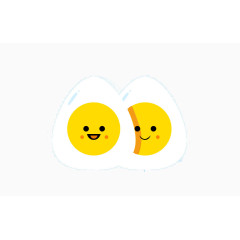 两个切开的鸡蛋