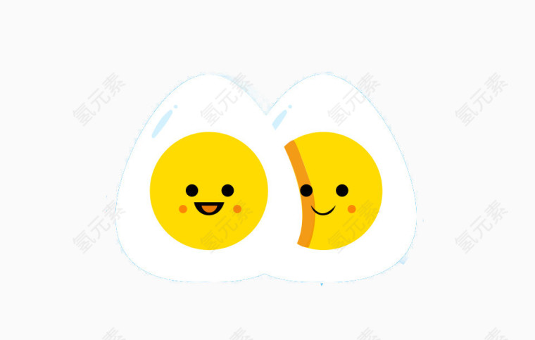 两个切开的鸡蛋