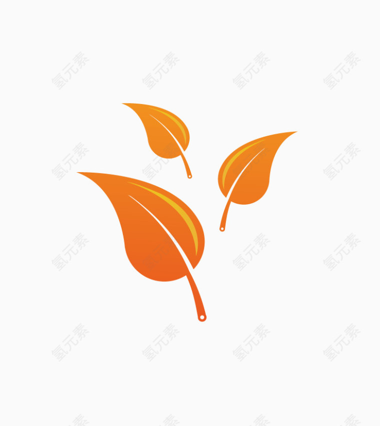橘色树叶装饰素材
