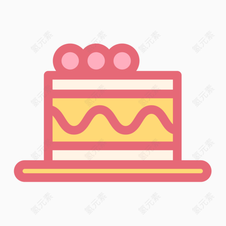 粉色清新婚礼相关图标蛋糕