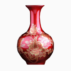 大红花瓶