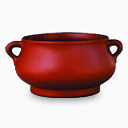 手绘古典素材中国风剪影 红色陶罐