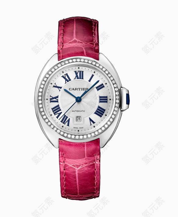 玫红色女表卡地亚腕表手表