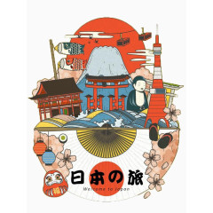 日本旅游卡通