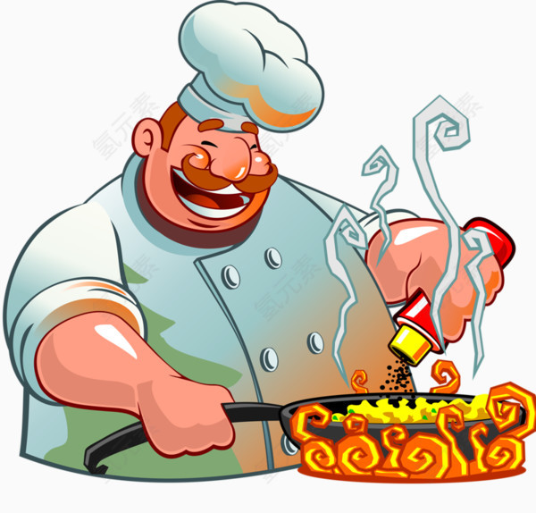 卡通做饭厨师