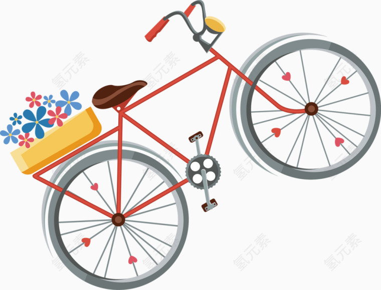 自行车简易画图标元素