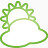天气多云超级单声道绿色图标