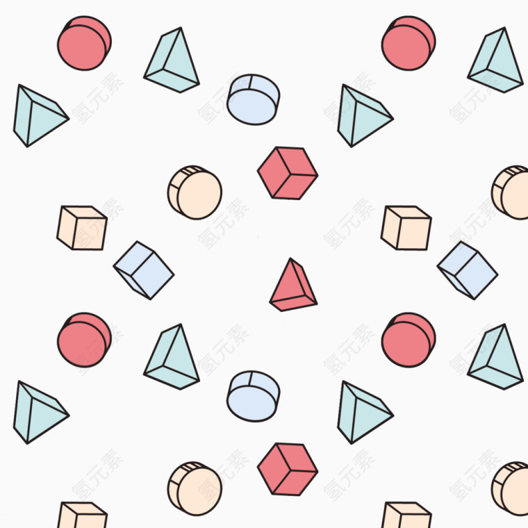 彩色立体几何图案