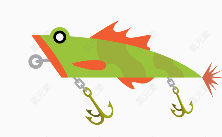 绿色小鱼鱼钩
