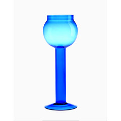 高脚蓝色玻璃杯花瓶免扣素材