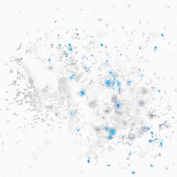 蓝色破碎状光感