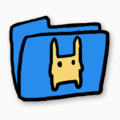 文件夹蓝色的兔子18-Yellow-Rabbits-Icon-Set