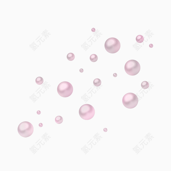 粉色珍珠水滴漂浮元素