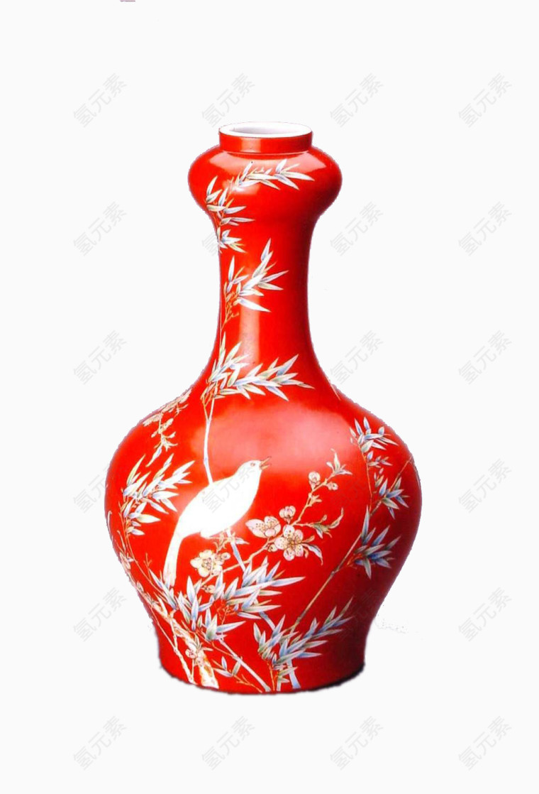 红色葫芦瓶花瓶