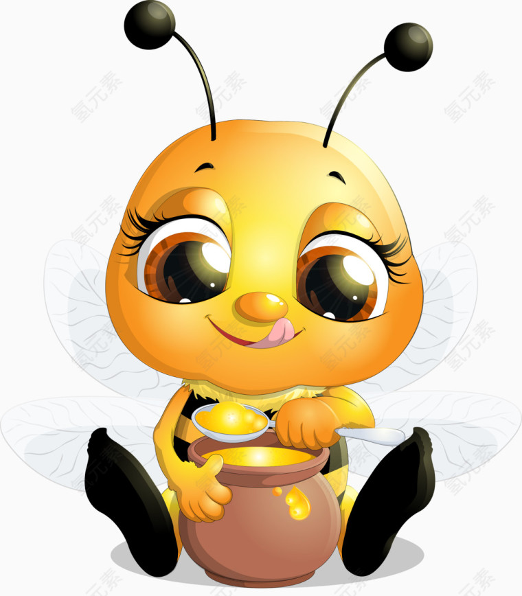 喝蜂蜜的小蜜蜂
