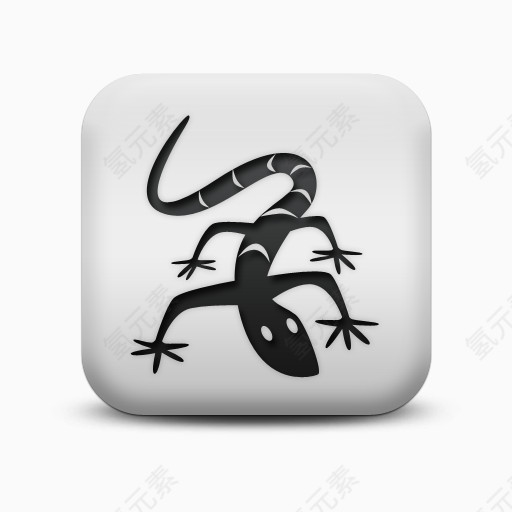 不光滑的白色的广场图标动物动物蜥蜴Animals-icons