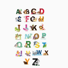 动物字母 字母 卡通字体