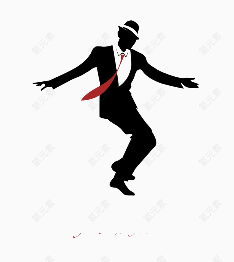 红色领带舞蹈男人