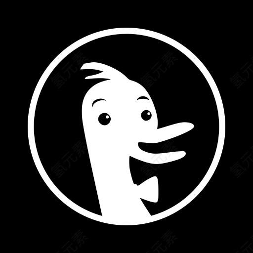 DuckDuckGo社交黑色按钮