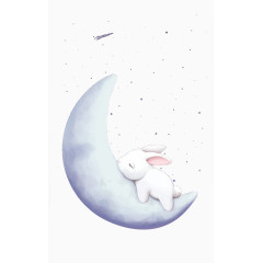 睡在月亮上的兔子