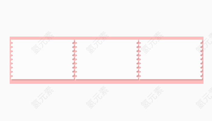 粉色矩形锯齿优惠券促销边框