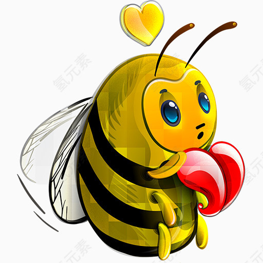 爱心可爱的蜜蜂