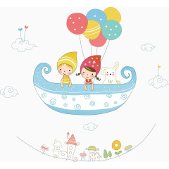 气球小船儿童节