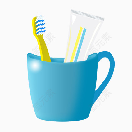 卡通牙刷牙缸