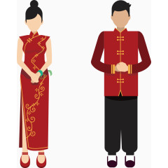 中国传统服饰简易画图标元素