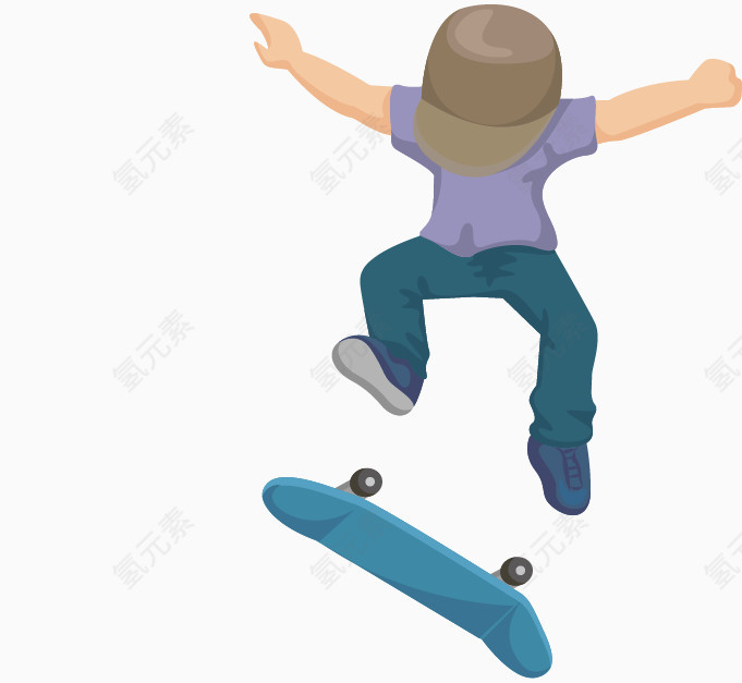 滑滑板的男孩