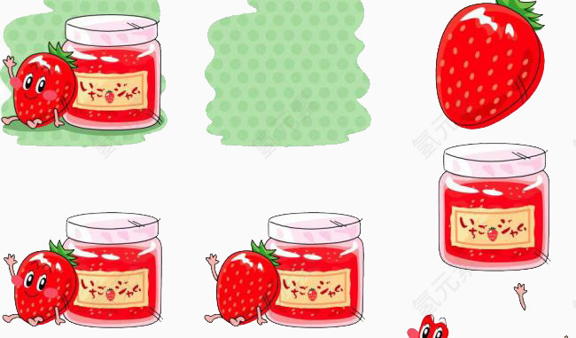 卡通可爱草莓酱表情包素材