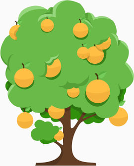 简笔画的橘子树